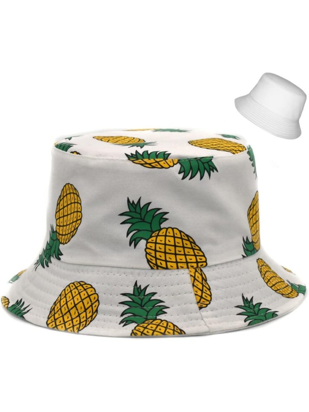 Reversible Cotton Bucket Hat for Summer Travel, Beach, Fishing - Packable
